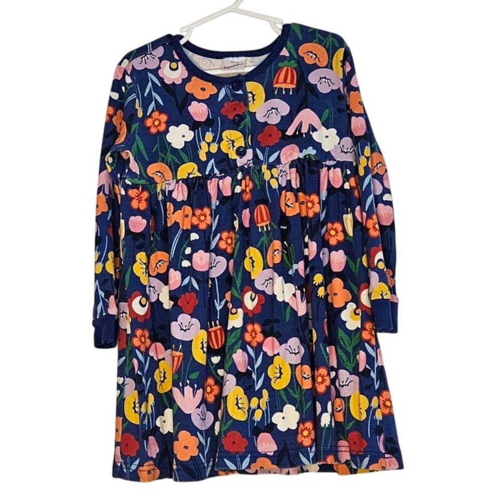 Hanna Andersson Blue Floral pattern dress size 110 US 5